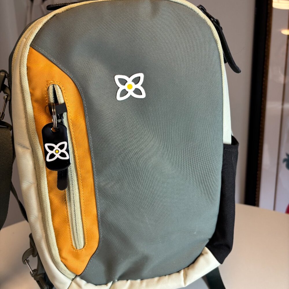 Sherpani Olive Green and Mustard Yellow Small Backpack Crossbody